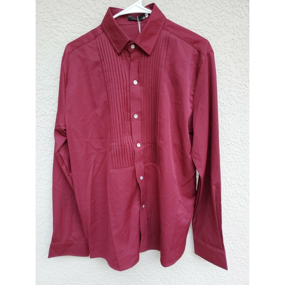 ZEROYAA Men's Textured Collar Slim Fit Long Sleeve XL Button Up Dress Shirt